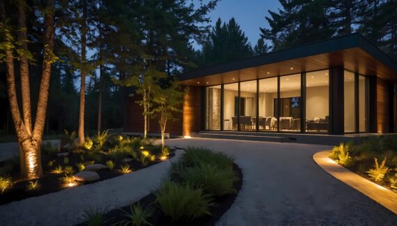 Landscape lighting in a house in Toronto