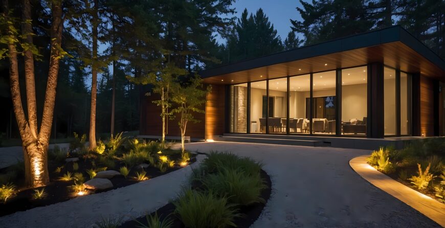 Landscape lighting in a house in Toronto